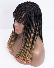Calla-Ombre Small Box Braided Full Lace Wig With Bang