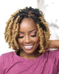 Nora - Butterfly Locs Bob Wig (Lace Front Wig)