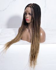 Ombre Brown Knotless Box Braided Full Lace Wig (Ready To Ship)