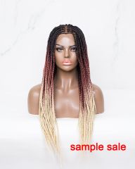 Ombre Knotless Box Braided Full Lace Wig (Size M)